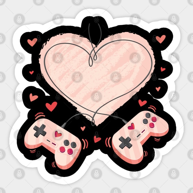 Video Gamer Valentines Day with Controllers Heart Video Gamer Heart